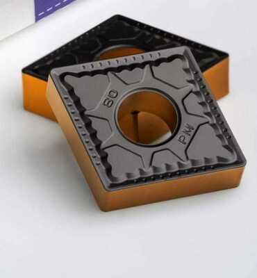 Ένθετο καρβιδίου CNMG 160412 PM με σχήμα διαμαντιού 80° και αρνητική γεωμετρία κλίσης για σταθερό έλεγχο γρεζιού